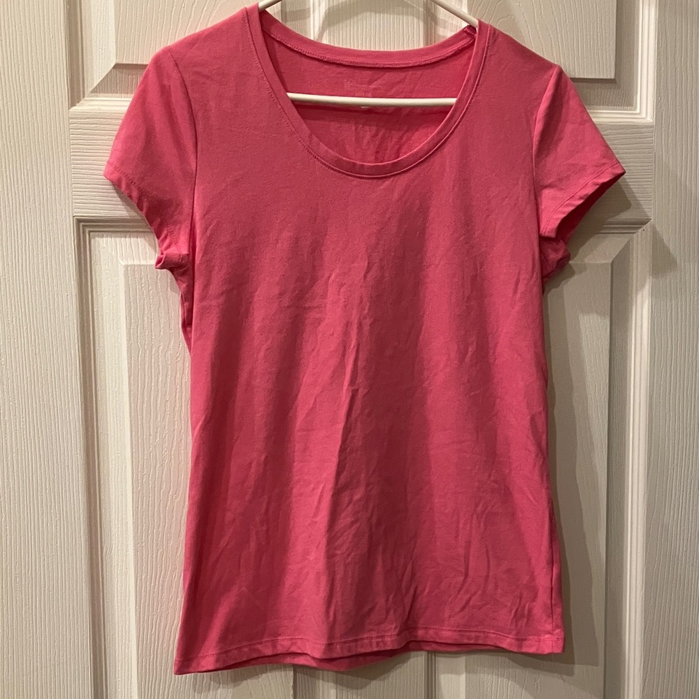 No Boundaries Hot Pink Short Sleeve Crewneck Tee